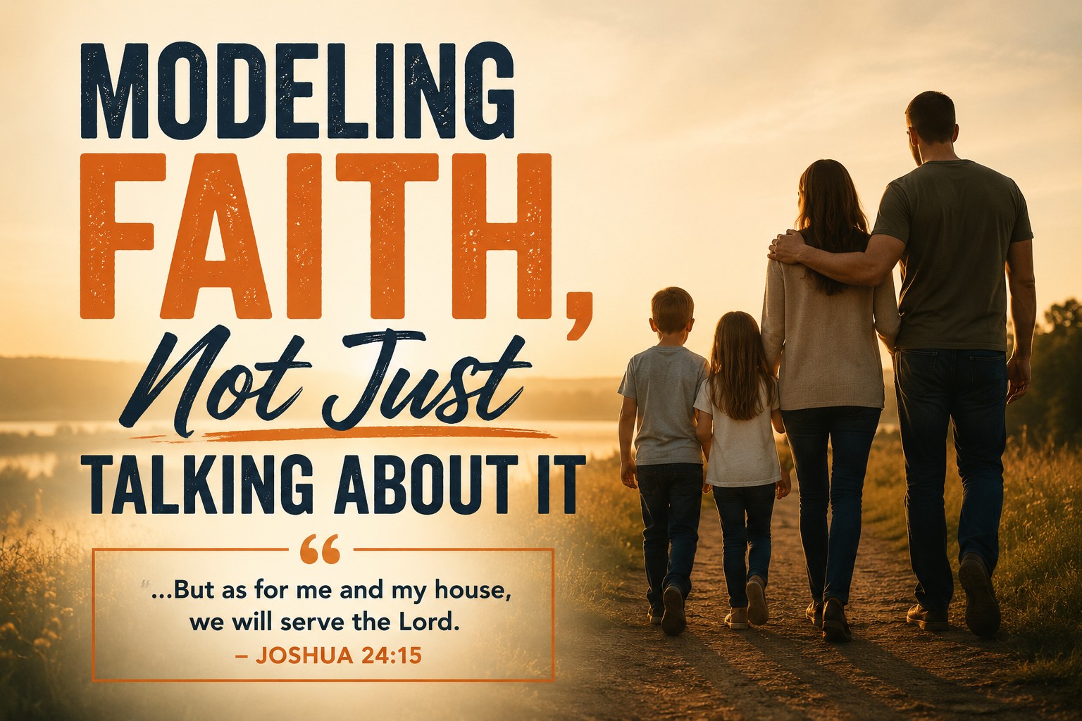 Modeling Faith, Not Just Talking About It Family walking together, modeling faith at home – Joshua 24:15