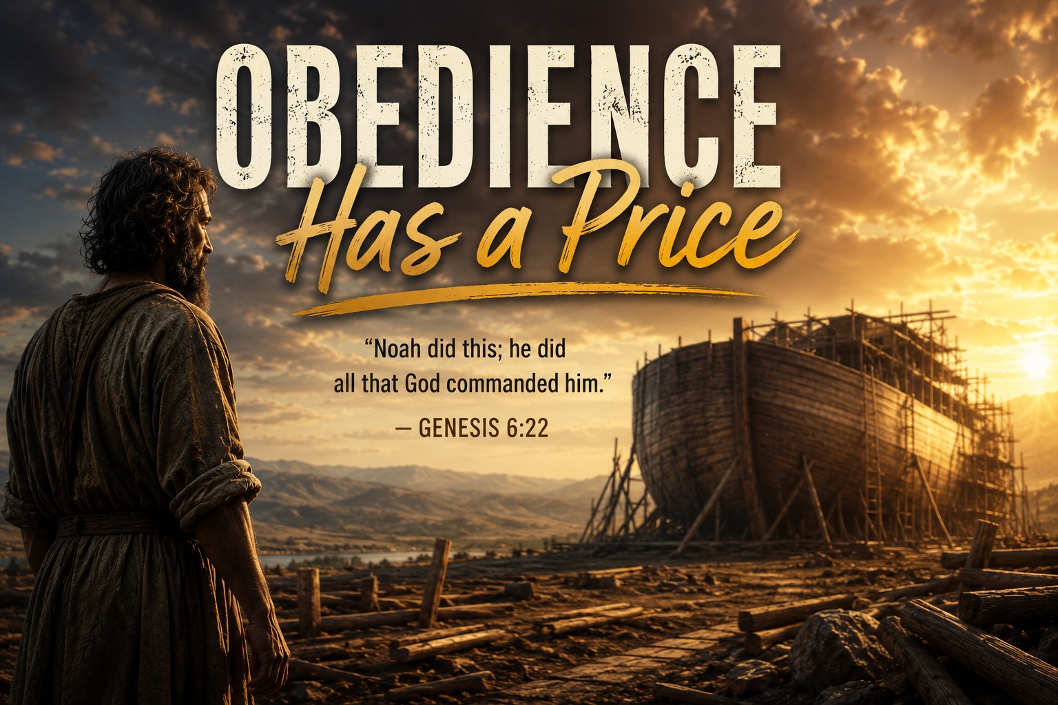 Noah building the ark in obedience to God